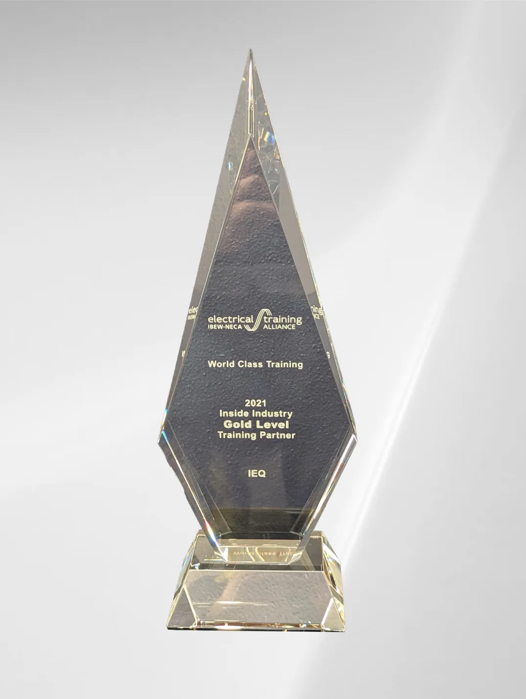 IEQ Technology 2021 etA Gold Level Training Partner Award