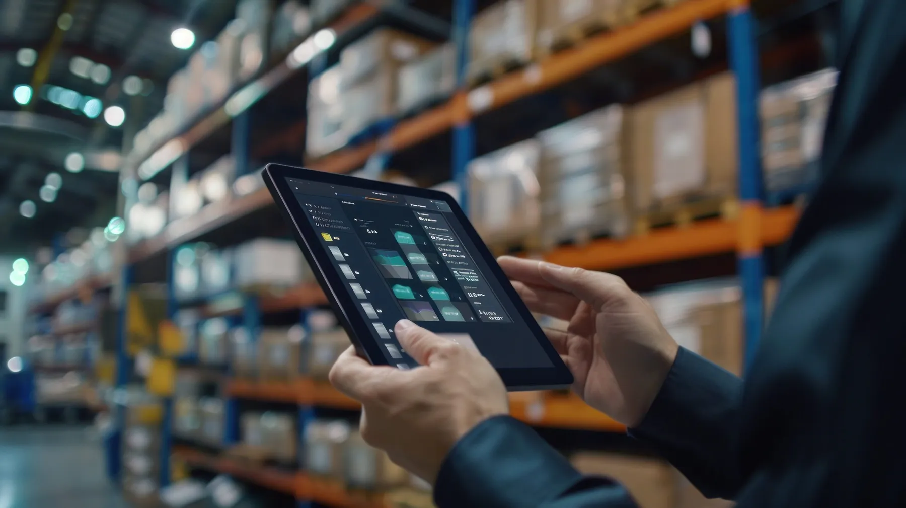 Warehouse management software running on a tablet