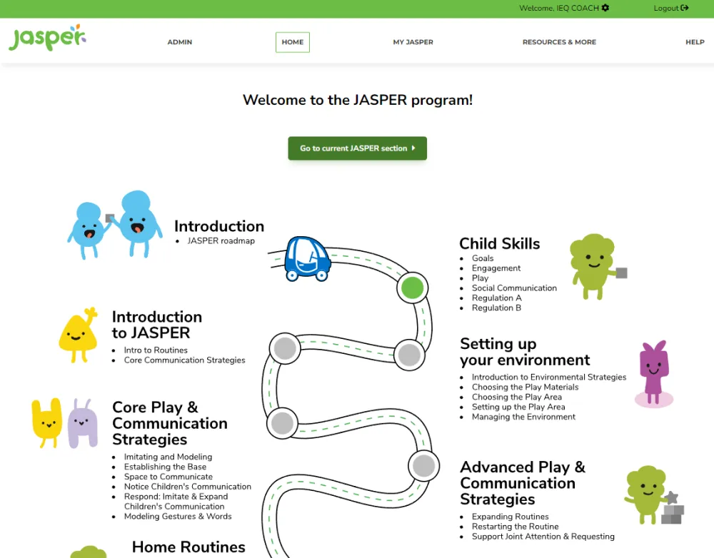JASPER program web interface designed by IEQ