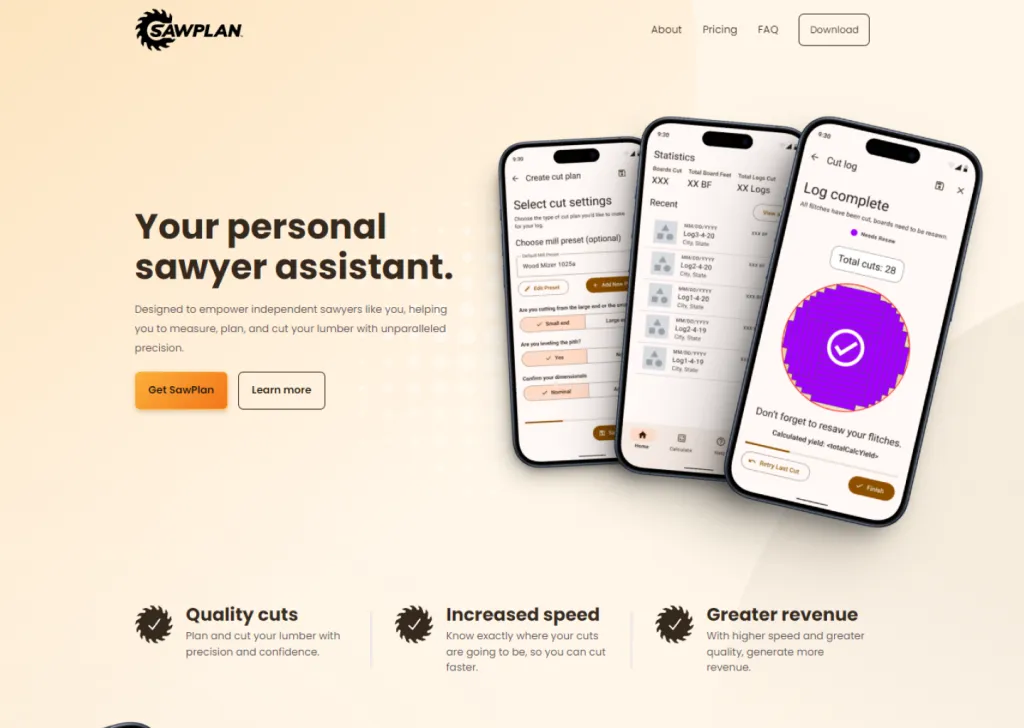 SawPlan website designed by IEQ Technology